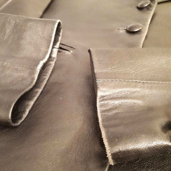 Women Black Leather Blazer - Picture 6 of 6